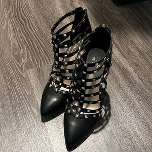 Mix No. 6 Black Caged Studded Heels